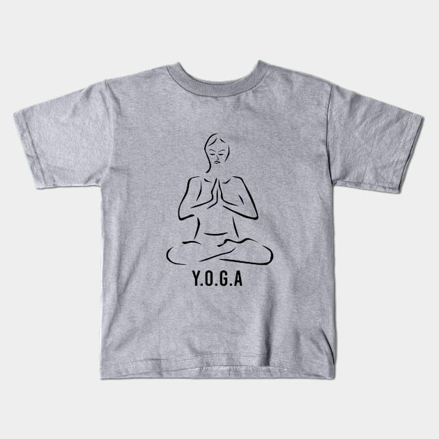 Yoga meditate Kids T-Shirt by cypryanus